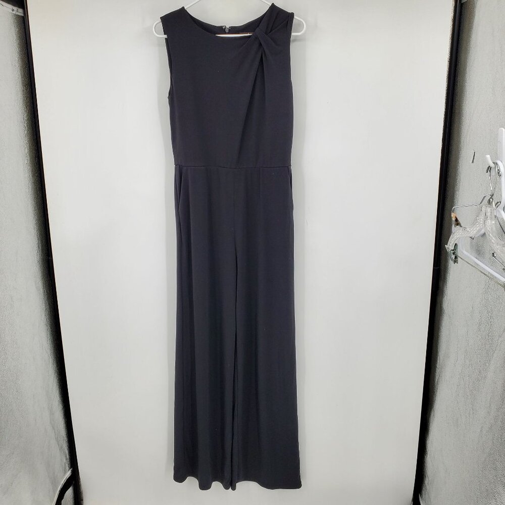 Jason Wu Twisted Shoulder Front Black Formal Sleeveless Party Jumpsuit Small